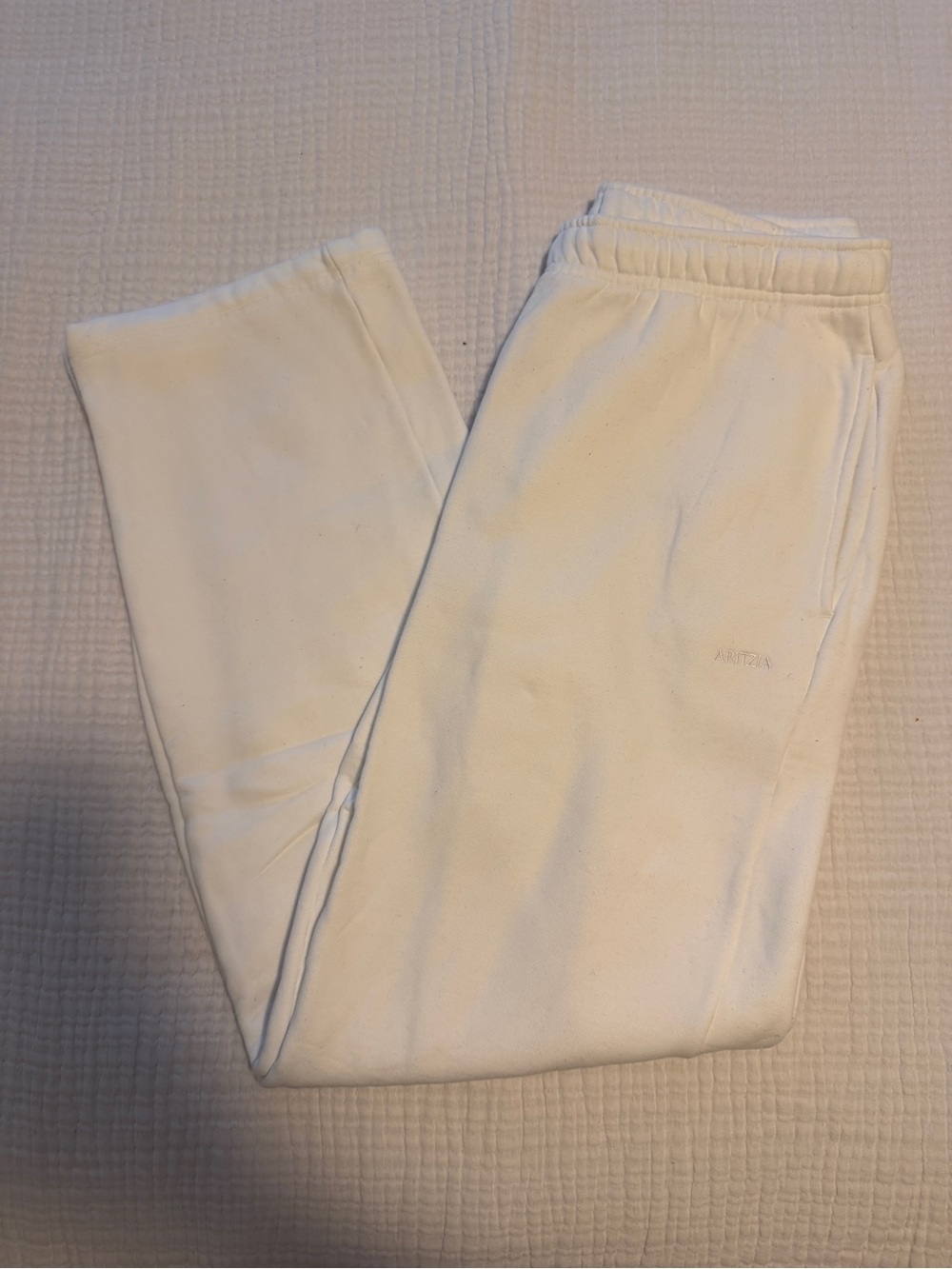 Aritzia Cream Straight-Leg Sweatpants